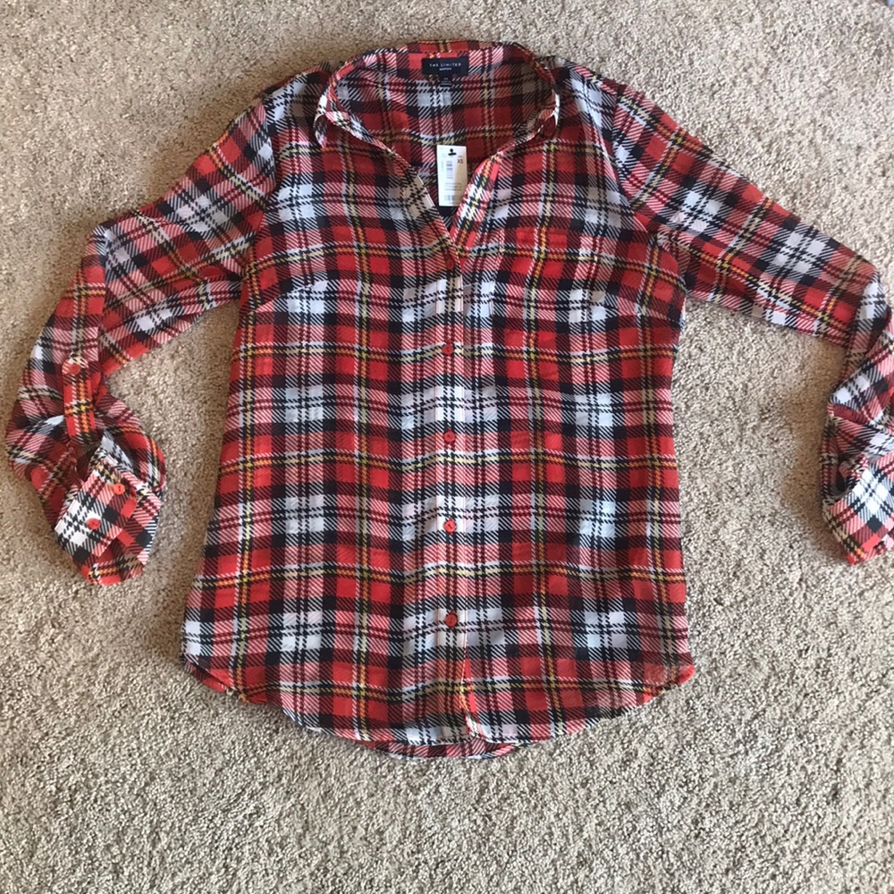 NWT! The Limited- Sheer button up blouse
